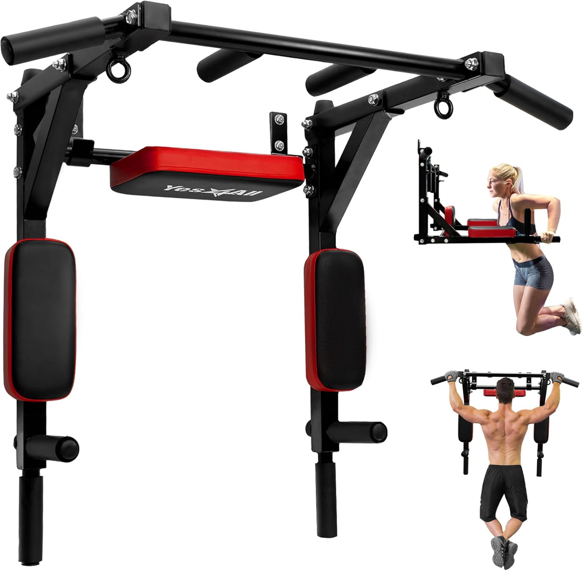 Multifunctional Wall Mounted Pull up Bar Chin up Bar Dip Station for Home  Gym Wo