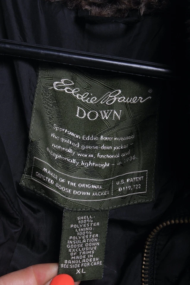 Chaqueta de abrigo acolchada acolchada Eddie Bauer Down para mujer - negra - talla XL (VP4) Foto 4 de 4