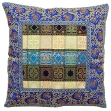 Decorative Brocade Throw Pillow Cover Jacquard 40x40 cm Ethnic Floral Pillowcase