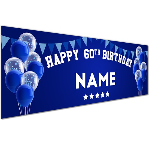 60th Happy Birthday Personalised Birthday Banner | 60th birthday banners for her - Picture 8 of 12