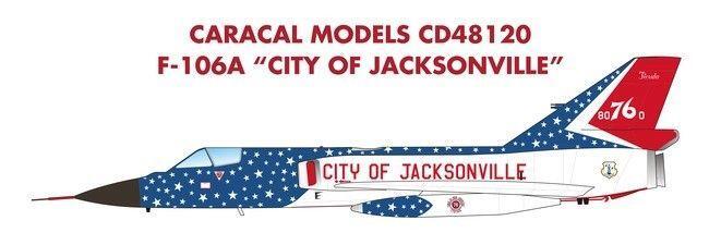 Caracal decals 1/48 48120 - F-106A City of Jacksonville for Trumpter Caracal decals 1/48 48120 - F-106A City of Jacksonville for Trumpter