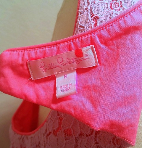 Abito da donna $238 NUOVO TAGLIA 8 LILLY PULITZER Aleesa giacinto rosa petali spingi pizzo - Foto 8 di 9