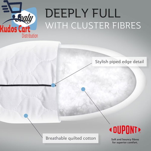 Sealy Deeply Full Kissen 2er Pack federnd hypoallergen geruchsabweisend Baumwolle - Bild 5 von 12