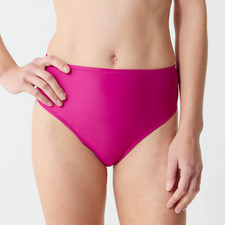 J Crew Womens XS High-Rise Full-Coverage Bikini Bottom Magenta Orchid 59 2749