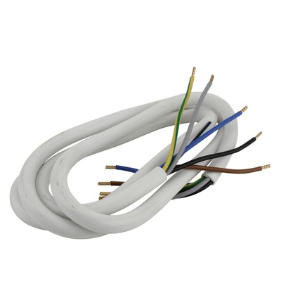 Unitec Cooker Connection Cable H05VV-F 5G 2.5mm² 2m White for Low and Medium...