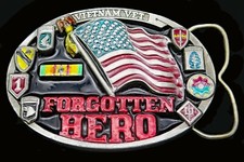 Vietnam Vet Forgotten Hero Military War Patriotic Vintage Belt Buckle