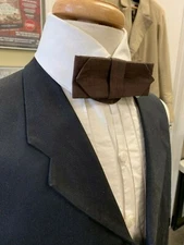 19th century - Victorian style Man's BROWN cotton Cravat / Necktie, buckled, NEW