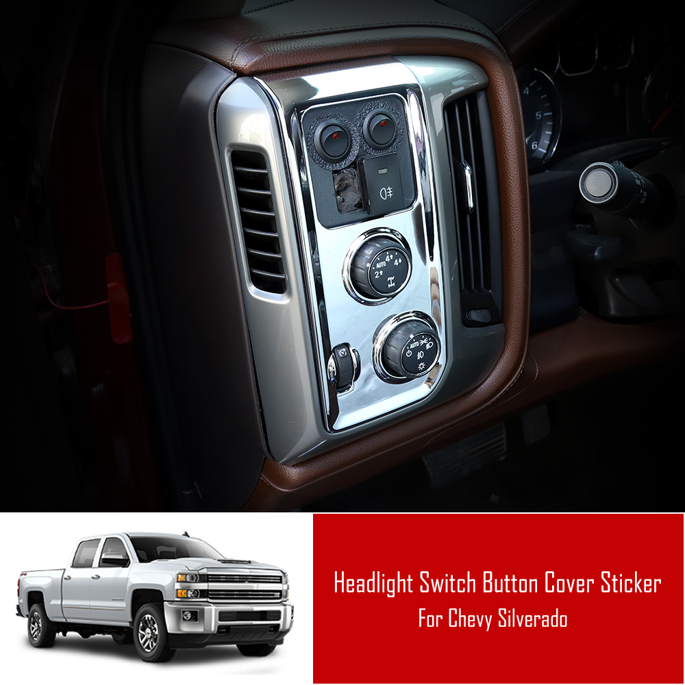 Headlight Bezels For Chevy Silverado 2014-2018 - Black ABS Lamp Guard Trim Covers