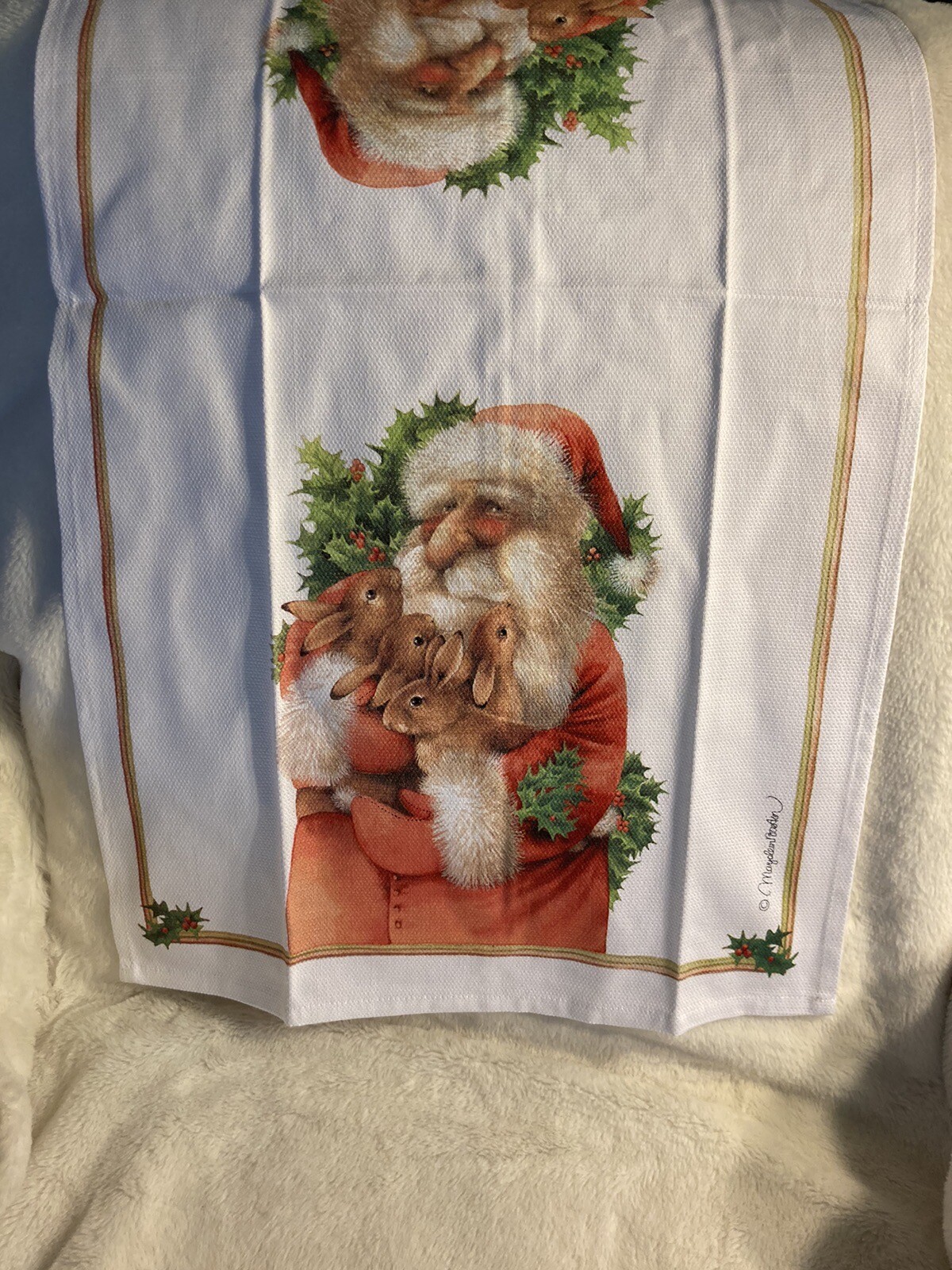 NEW Fiddler's Elbow Tea Towel With Santa And Bunnies (H1) eBay
