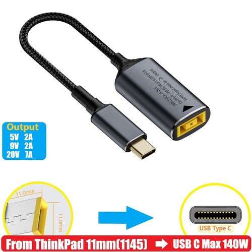 Cable de carga adaptador cargador de alimentación portátil USB tipo C para Thinkpad Lenovo HP - Imagen 25 de 28