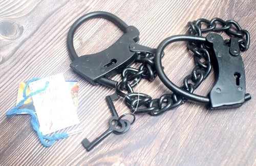 Vintage Handcuff Cast Iron Working Lock with Key U.S. Postal Western Handcuffs - Picture 2 of 5