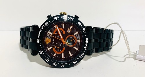 VERSACE BOLD VEJB00722 V-RACE IP BLACK MENS SWISS CHRONOGRAPH WATCH 46 MM NEW - Picture 3 of 13