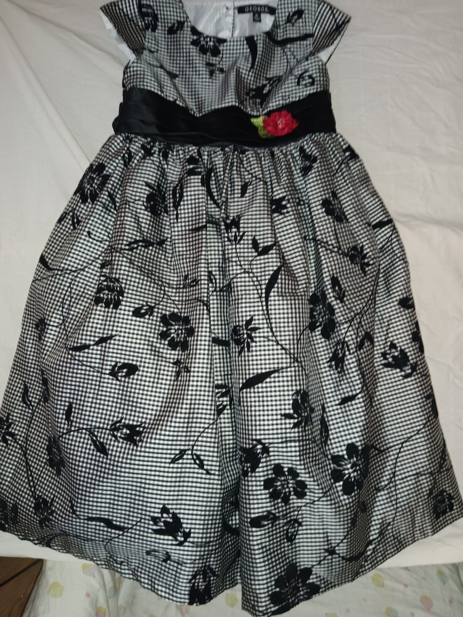 Girls Black Floral/Gingham Check Holiday/Christmas Dress - Sz. 6x - George  Brand | eBay
