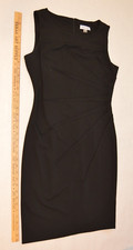 Calvin Klein Sleeveless Little Black Dress Lined Pleated Back Zip Women's 8