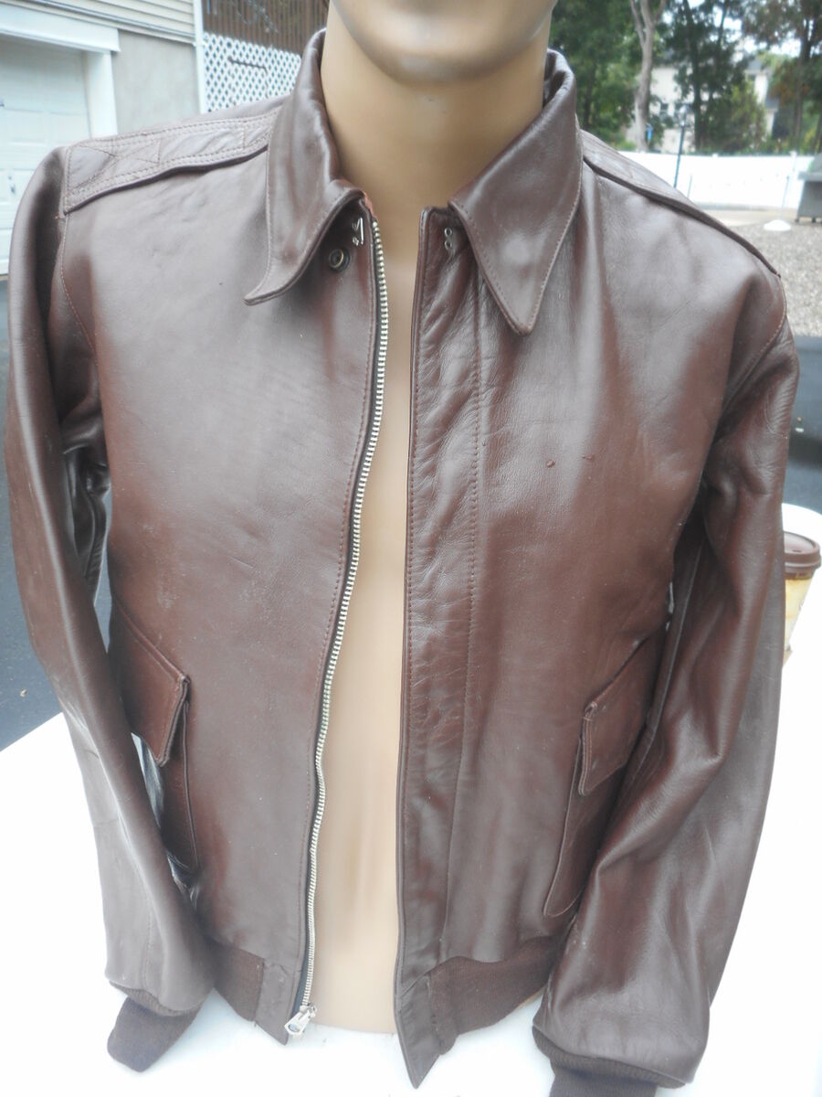 WW2 A-2 Leather Flight Jacket Mfg J.A. Dubow Size 38 Lost WW2 A-2 Leather Flight Jacket Mfg J.A. Dubow Size 38 Lost