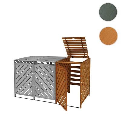 XL 1er-/2er-Mülltonnenverkleidung Erweiterung HWC-J44, 112x63x96 Holz  