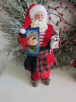 Weihnachtsmann Im Bademantel Kaffee Zeitung Weihnachten Figur Clayre & Eef