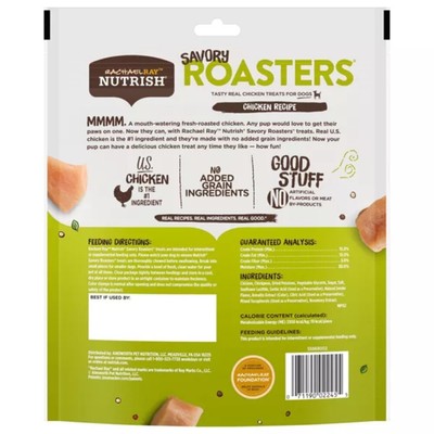 Rachael Ray Nutrish Savory Roasters Grain Free Chewy Chicken Dog Treats 12oz