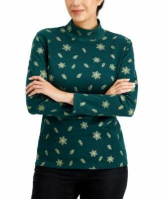 metallic mock neck top