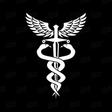 Caduceus Medical Symbol Vinyl Decal  Doctor Nurse EMT Car Window Decal Sticker