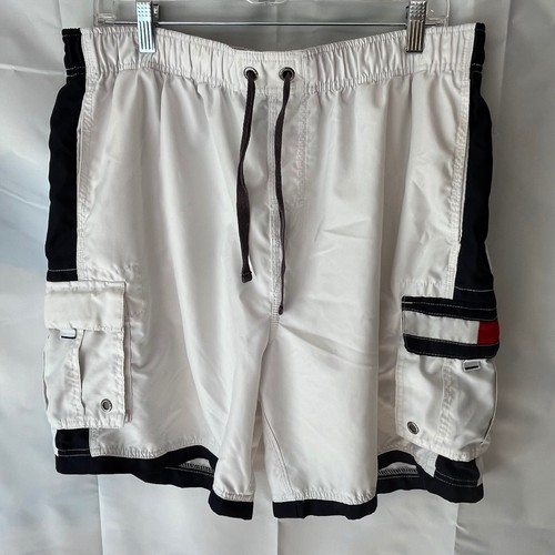 Tommy Hilfiger Badehose Cargo Taschen Kordelzug weiß XL