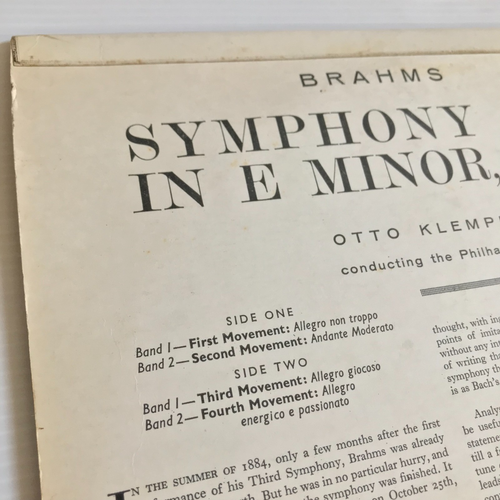 SAX 2350 Otto Klemperer Brahms Symphony No. 4 Philharmonia Columbia ED2 S/C EX - Picture 3 of 8