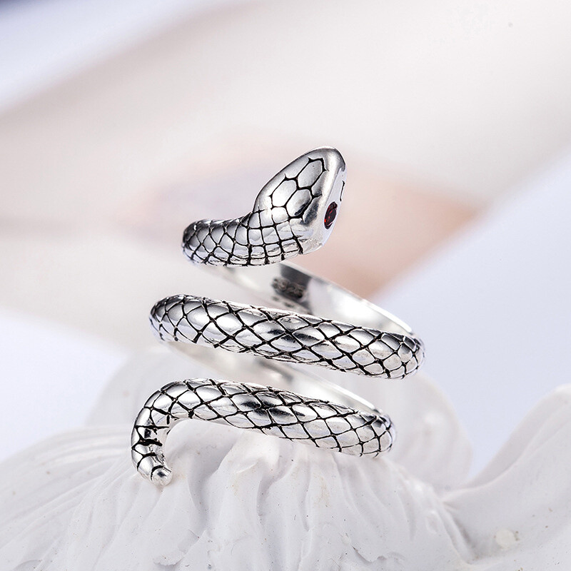 Fashion highend design snake Opening ring for women Men's Punk jewelry