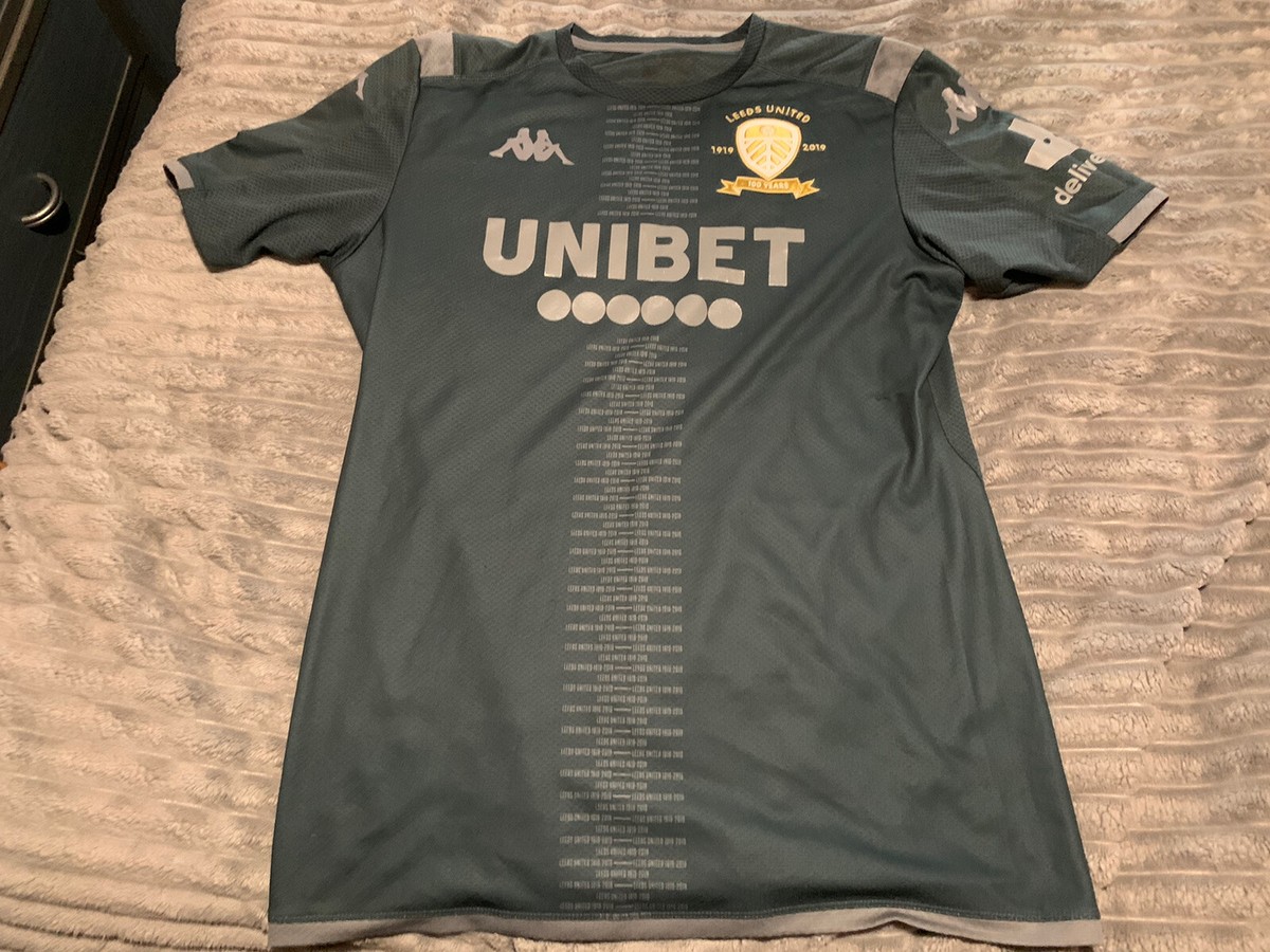 Leeds United Training Top 100 Year Large Kappa 22” Pit To Pit