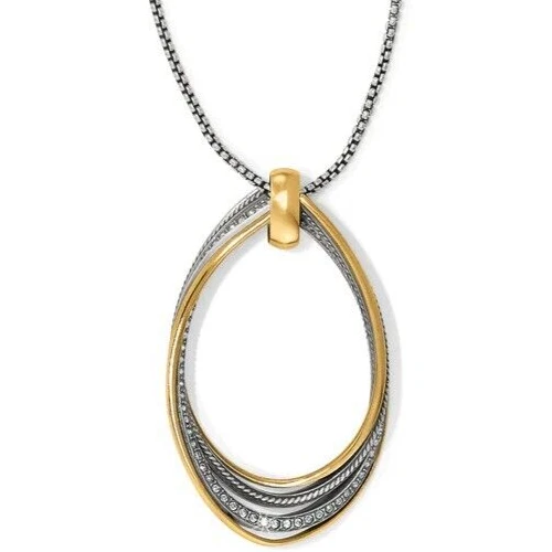 NWTag Brighton Neptune's Rings TWIRL Convertible 2 Tone Pendant Necklace MSRP$98