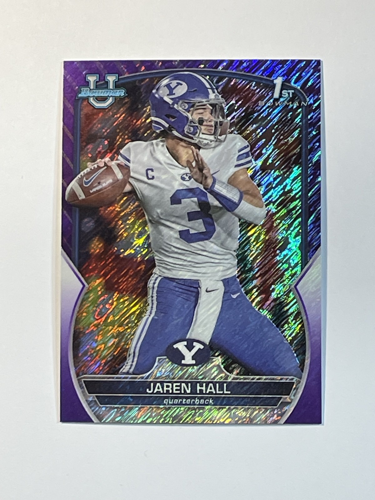 2022 Bowman Chrome University Jaren Hall #85 Purple Shimmer Refractor