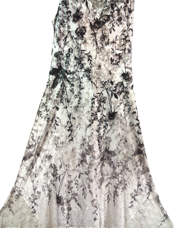 NUEVO, Maxi Vestido Komarov Charmeuse Encaje Cuello Redondo Sin Mangas Talla XL #MD483 Foto 3 de 4