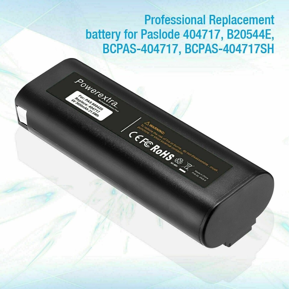 2 Batterie 6V 4,8Ah Ni-Cd Per Chiodatrice Paslode IM350, IM65, IM250, Modelli 404400, 900600