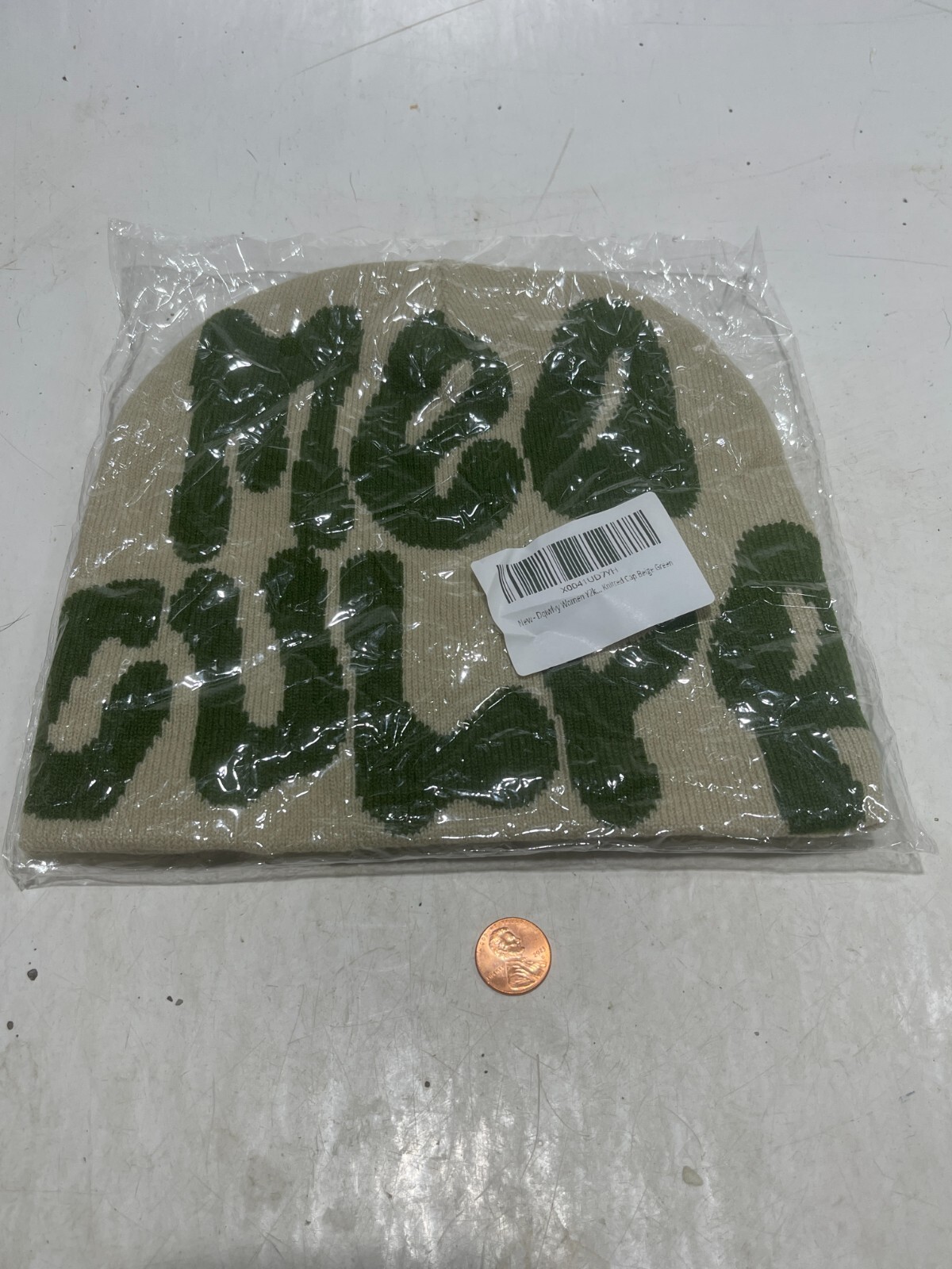MEA Culpa Beanie Unisex Beige/Green