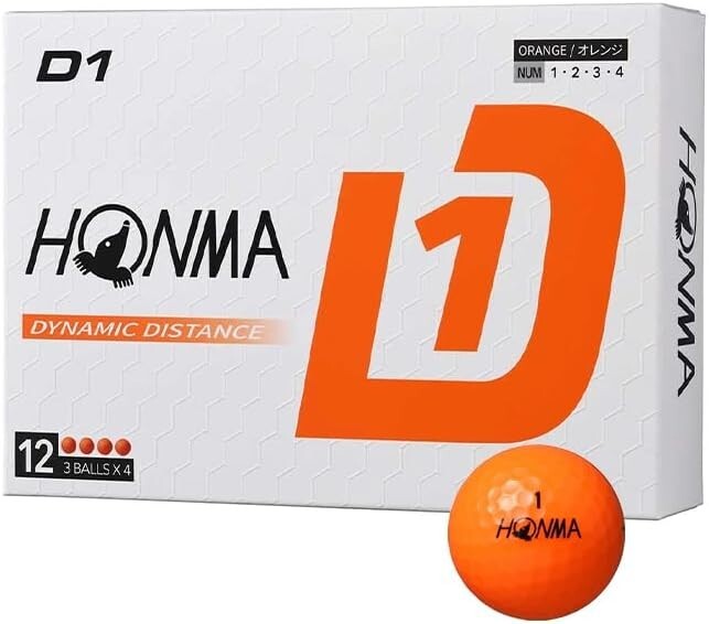 HONMA Japan Golf Ball Balls D1 Dynamic Distance 2024 Orange 1dozen