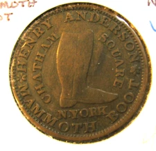 Hard Times Token - #107 Henry Anderson NYC, NY Manmoth Boot #S794