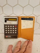 Vintage 1974 Sharp Calculator ElsiMate EL-8024 Leather Case