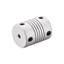 3mm to 6.35mm Aluminum Alloy Shaft Coupling Flexible Coupler L25xD19 Silver