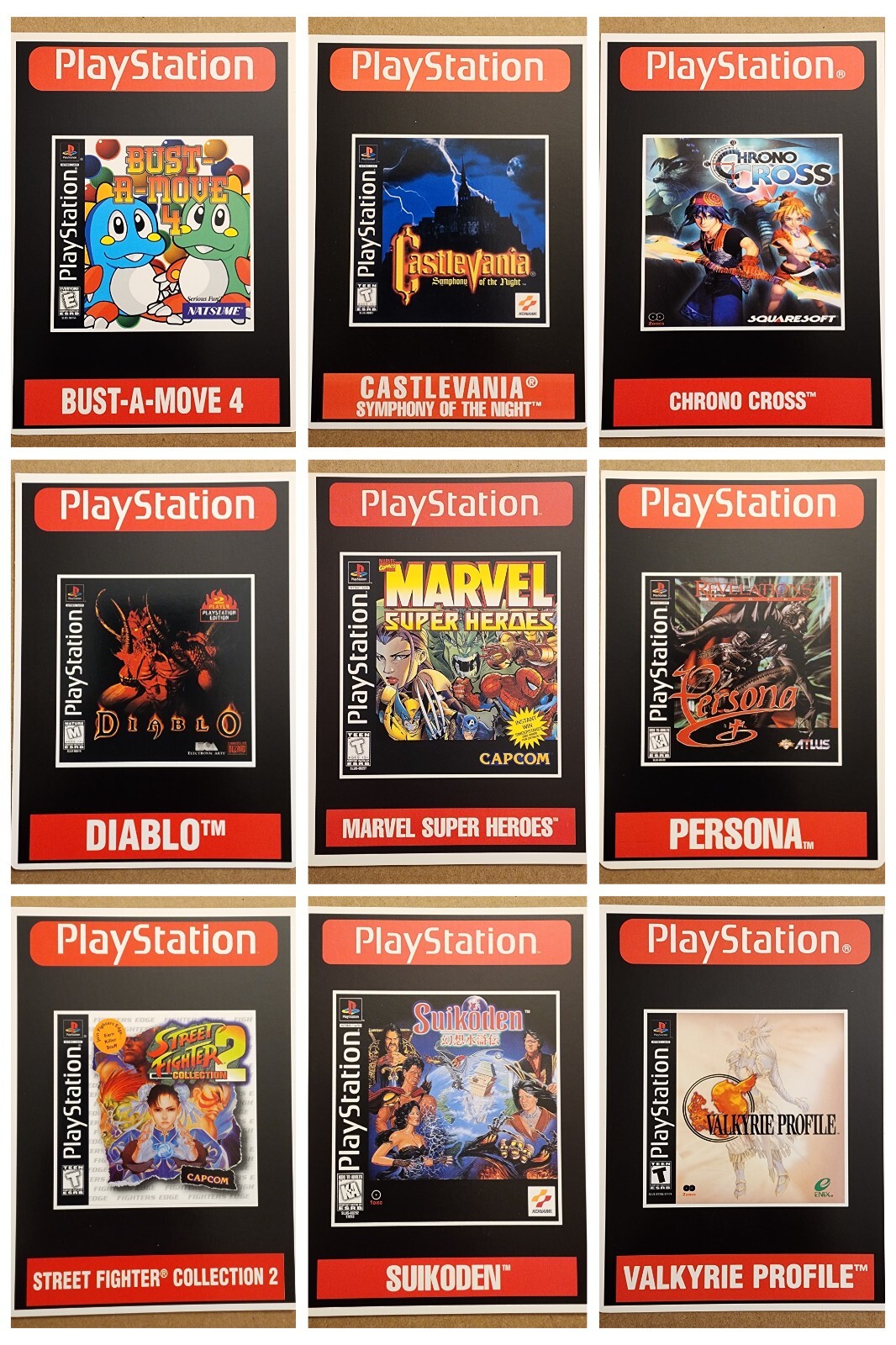 Playstation 1 VIDPRO Toys R Us Display Card Promo PS1 PICK & CHOOSE