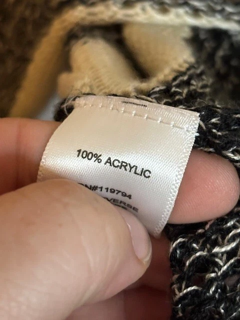 Suéter One World para mujer talla pequeña túnica tejido rayas negro blanco Foto 4 de 4