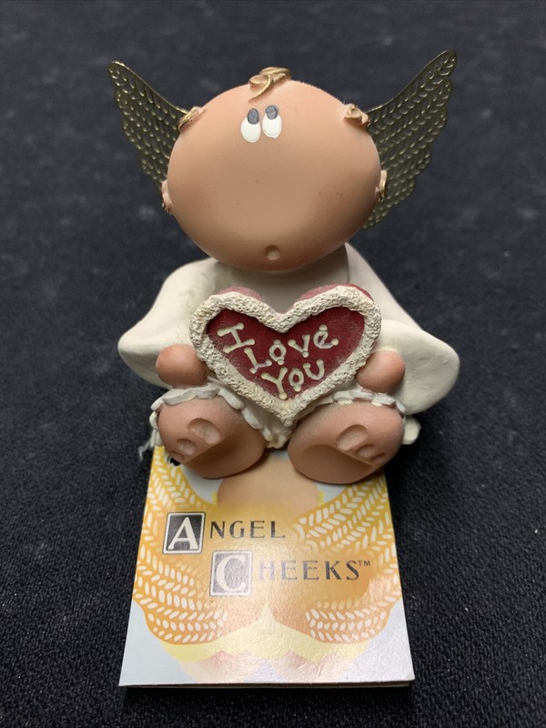 Angel Cheeks "I Love you" Angel Red  Heart Figurine Kirk 2001 New With Tag