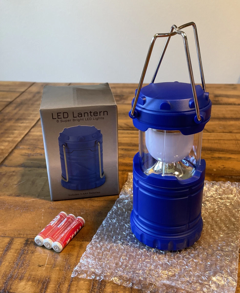 Ultra Bright Mini 3 COB LED Expandable Camping Lantern BLUE New!