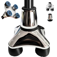 Cane Tips 3/4 inch All Terrain Self Standing Heavy Duty Quad Base with 360° P...