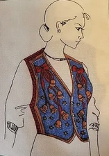 Vtg Kesslers Christmas Vest Panel Size Sm-Xlrg Fabric Panel USA Craft Sewing