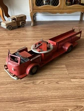 Vintage Doepke Rossmoyne Model Toys Ladder Fire Truck Pressed Steel 1950s