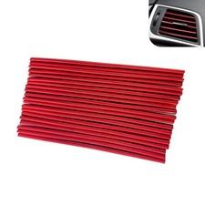 20 PCS Car Vent Outlet Trim, 7.8" Cuttable Reflective Straight AC Red