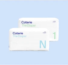 Coterie Diapers Newborn (31 Diapers) & Size 1(33 Diapers)