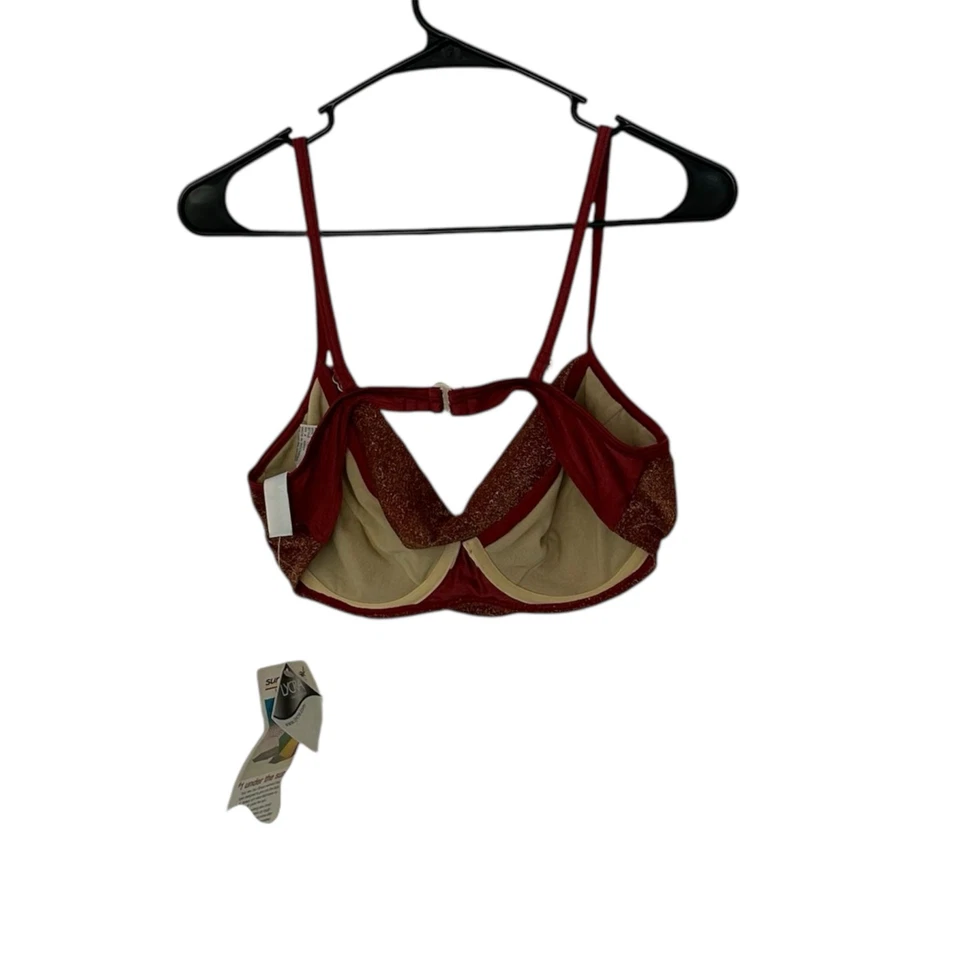 NWT Sun Streak by Newport News Bikini Top Size 12 Shimmer - Image 2 of 4