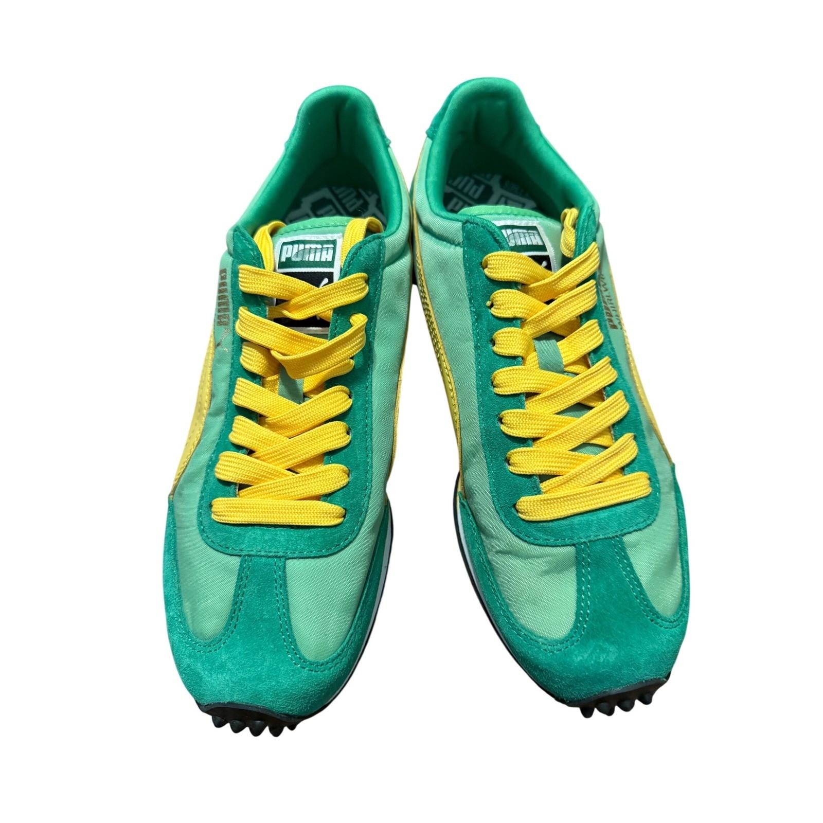Green Yellow Retro Low Top Shoes 351293-01 Size 8