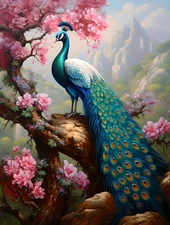 Vintage Peacock Flower Picture Canvas Home Decor Wall Art Prints Painting 212
