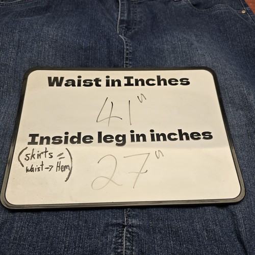 Autograph Size 18 Blue Denim Skirt MIDI Stretch Zip Fly 41" Waist - Picture 2 of 9
